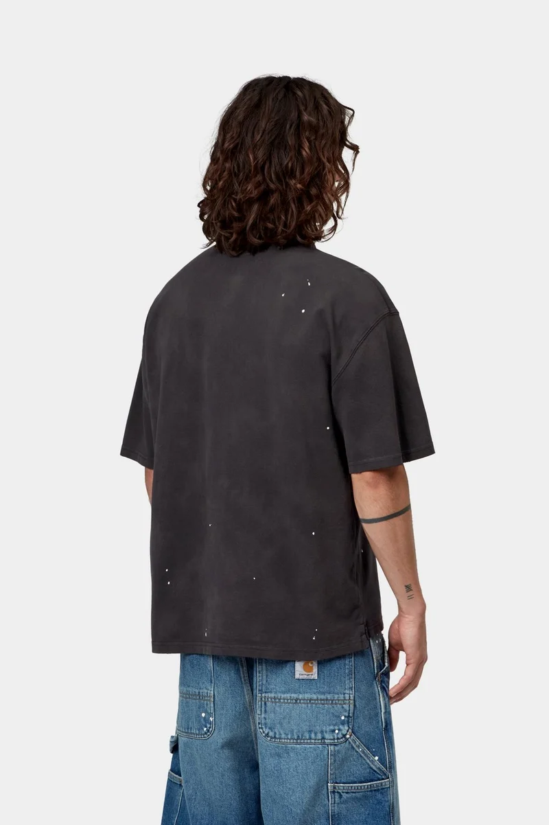 Carhartt WIP Herren-Poloshirt „Maler“ | Schwarz, Destroy Wash Splatter