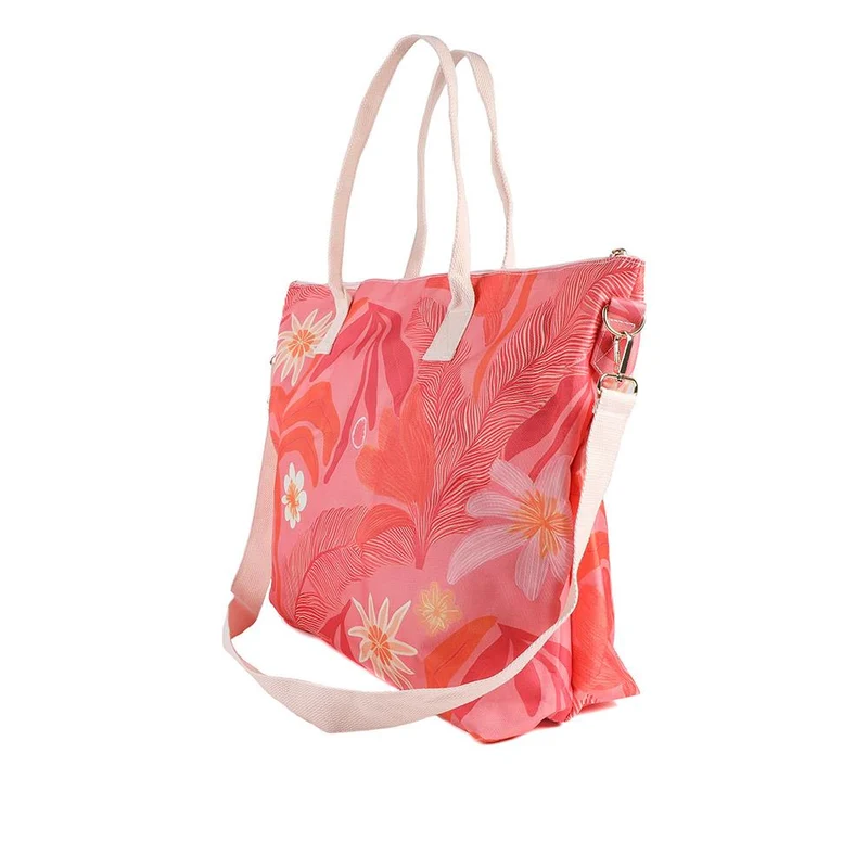 Tropical Print Beach Bag & Pouch - HTZ43000 / 329 169 - Pink Multi