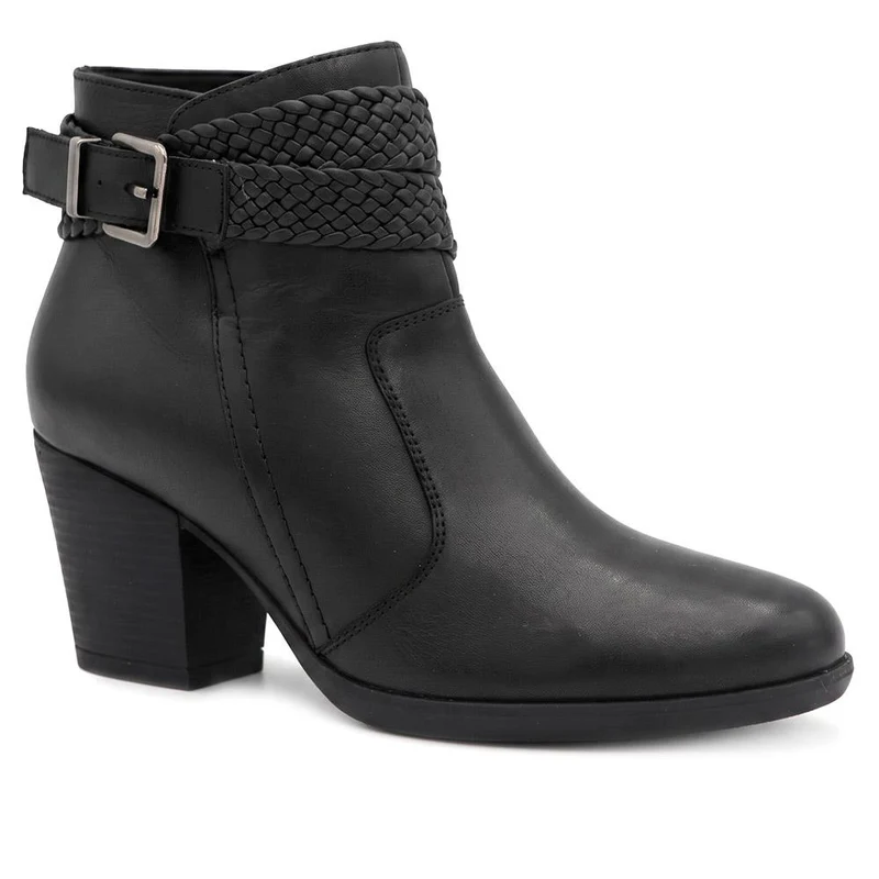 Bellissimo Leather Woven Strap Detail Ankle Boots - BELRNB44007 / 330 081