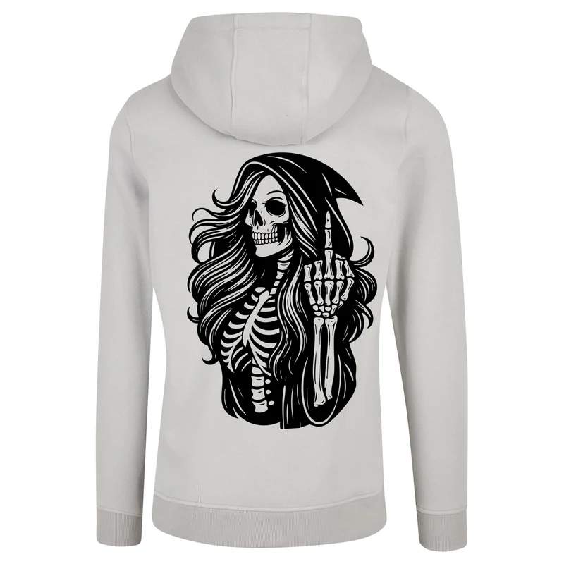 ZIP Hoodie - Skull Woman Mittelfinger