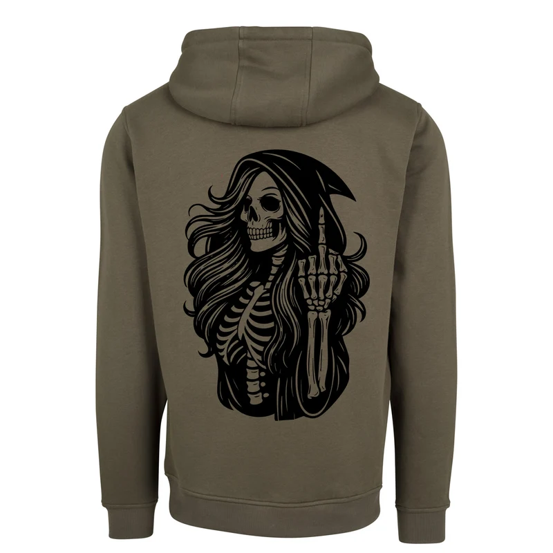 ZIP Hoodie - Skull Woman Mittelfinger