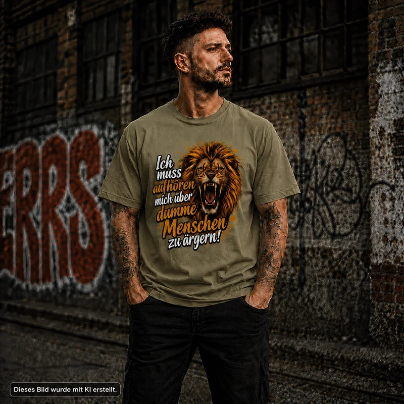 T-Shirt Löwe Menschen Statement Unisex