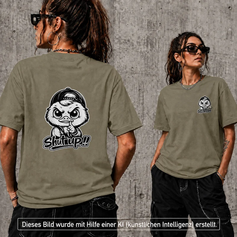 T-Shirt Shirt Duck Shut up Frontprint & Backprint | Unisex