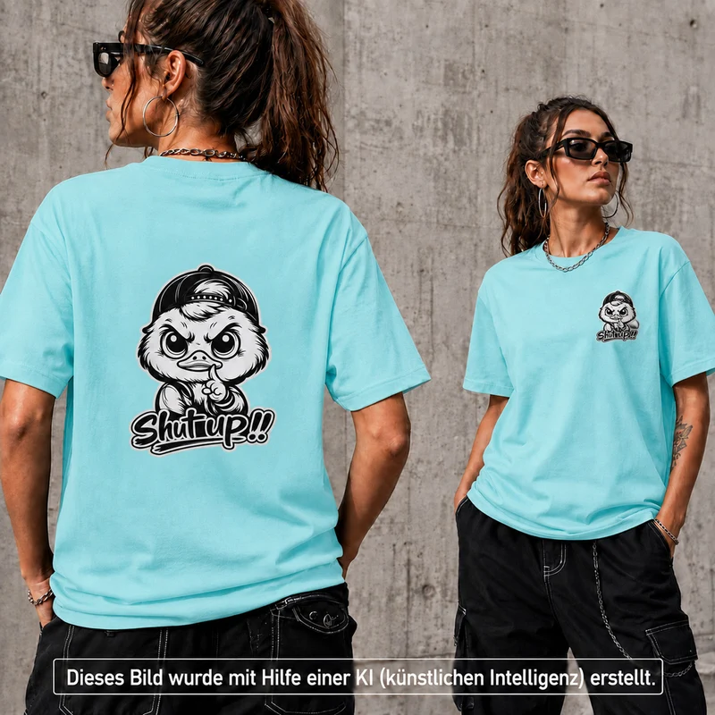 T-Shirt Shirt Duck Shut up Frontprint & Backprint | Unisex