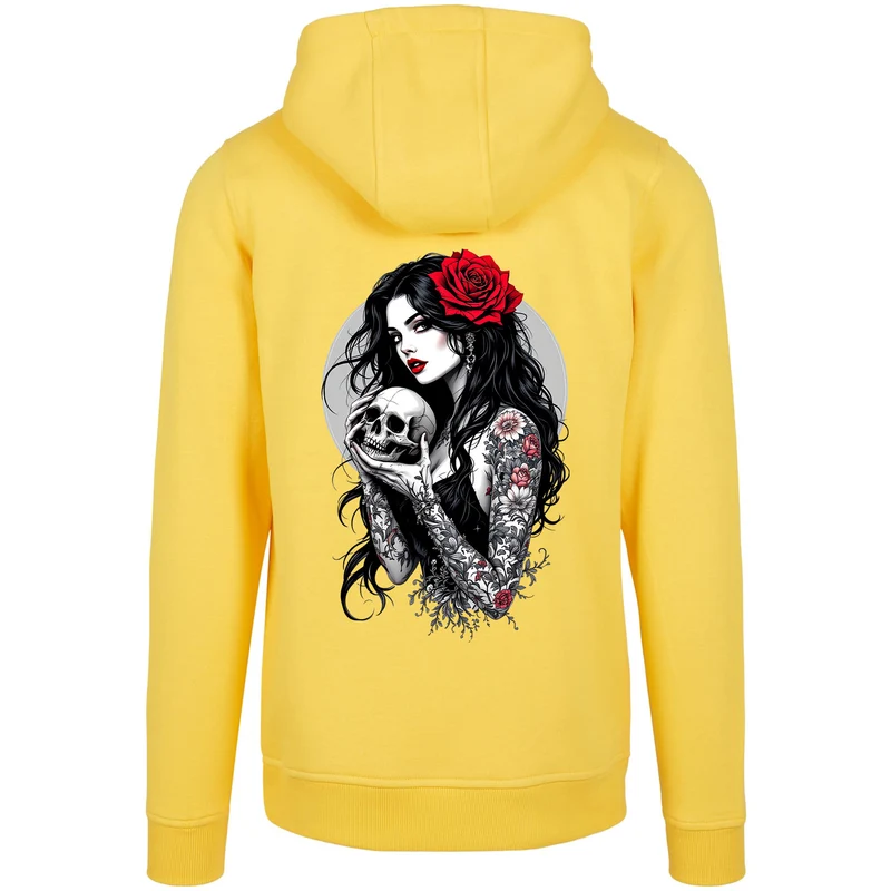 Hoodie - Gothic Girl with Skull