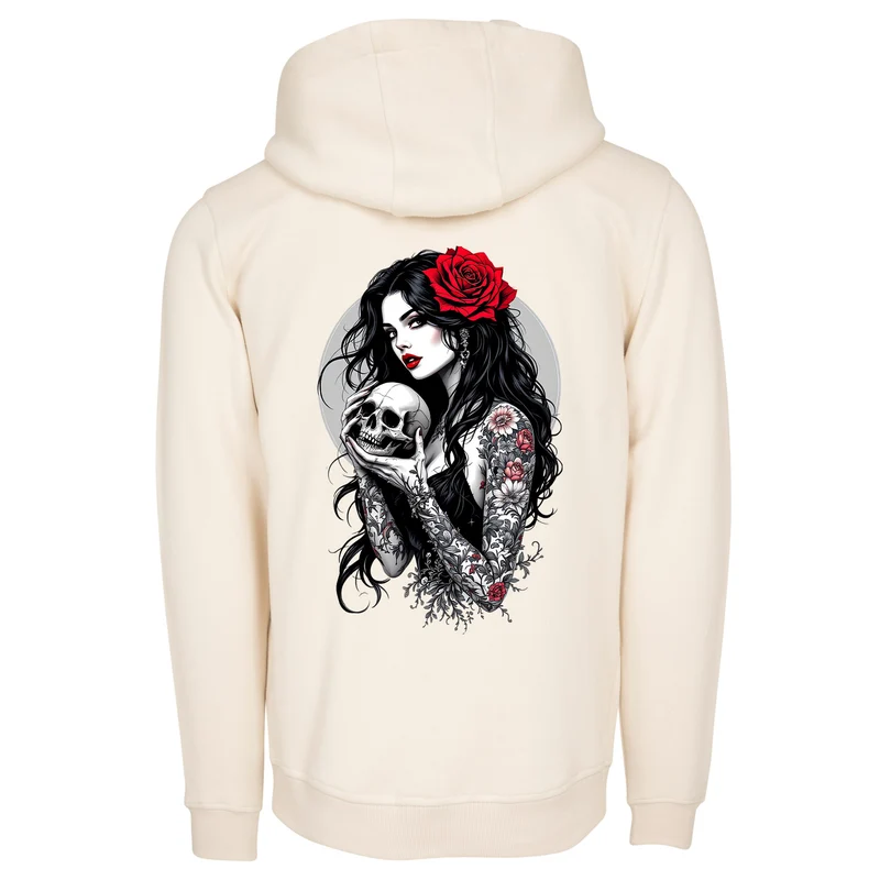 Hoodie - Gothic Girl with Skull