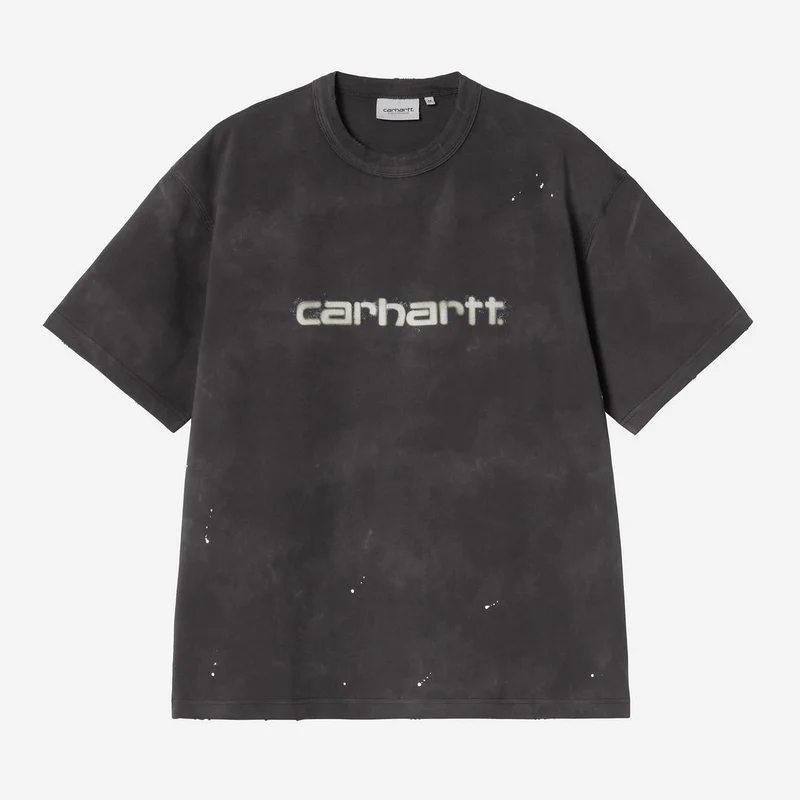 Carhartt WIP Herren-T-Shirt „Maler“ | Schwarzes Destroy-Wash-Spritzmuster