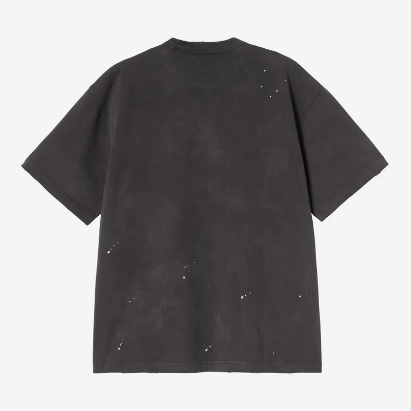 Carhartt WIP Herren-T-Shirt „Maler“ | Schwarzes Destroy-Wash-Spritzmuster
