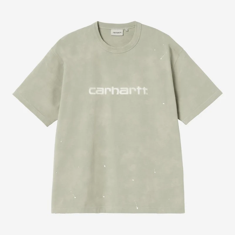 Carhartt WIP Herren-Maler-T-Shirt | Schattiges Grün, Destroy Wash Splatter