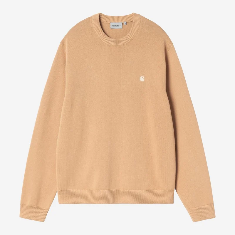 Carhartt WIP Kori Herrenpullover | Dusty Hamilton Braun, stückgefärbt