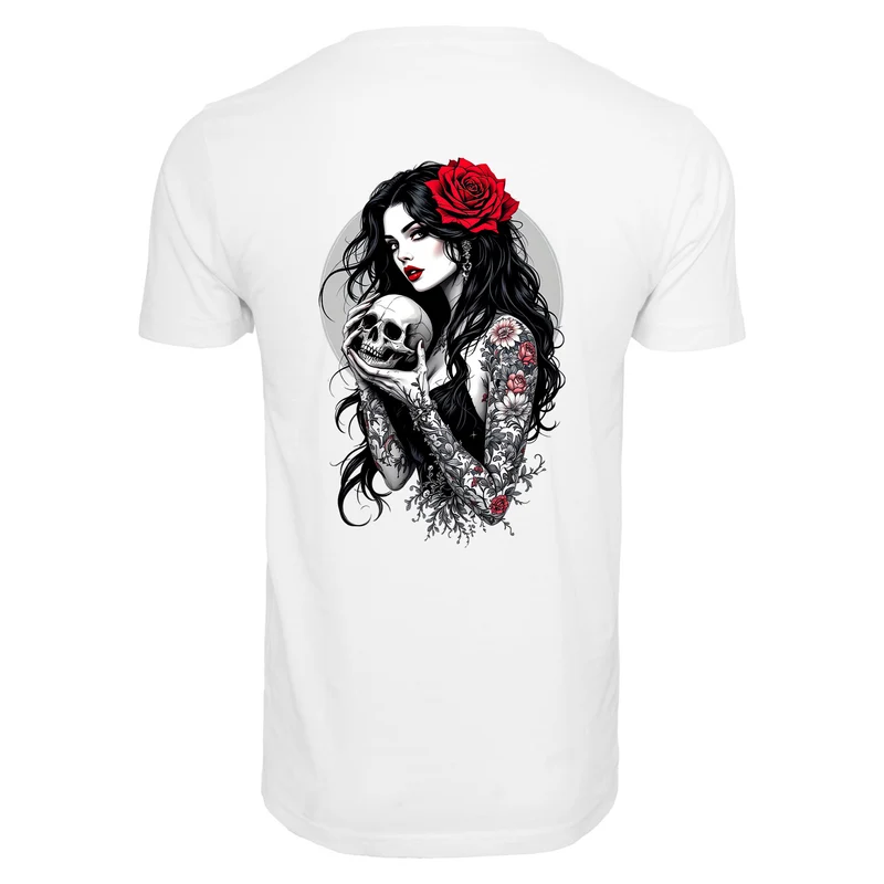 T-Shirt - Gothic Girl with Skull