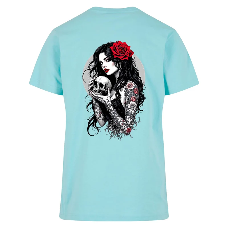 T-Shirt - Gothic Girl with Skull