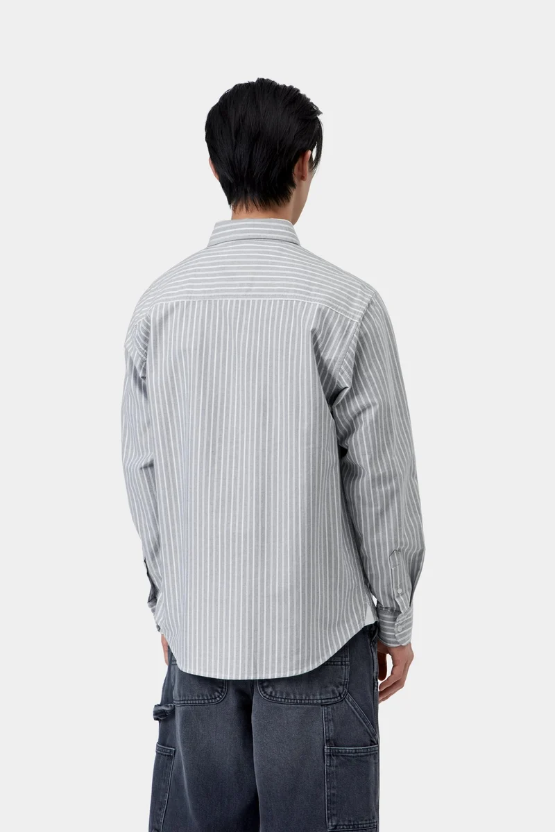 Carhartt WIP Kanan Herrenhemd mit Streifen | Schwarz
