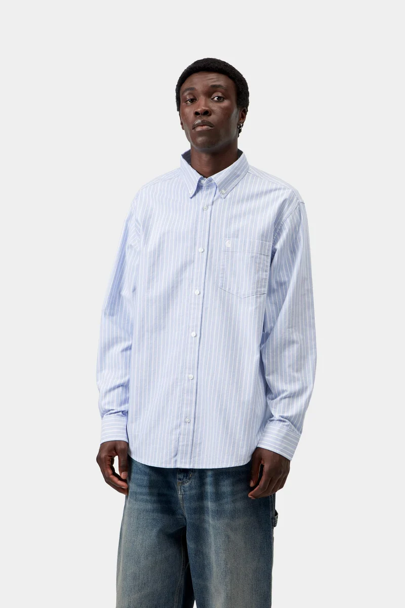 Carhartt WIP Kanan Herrenhemd mit Streifen | Bleach