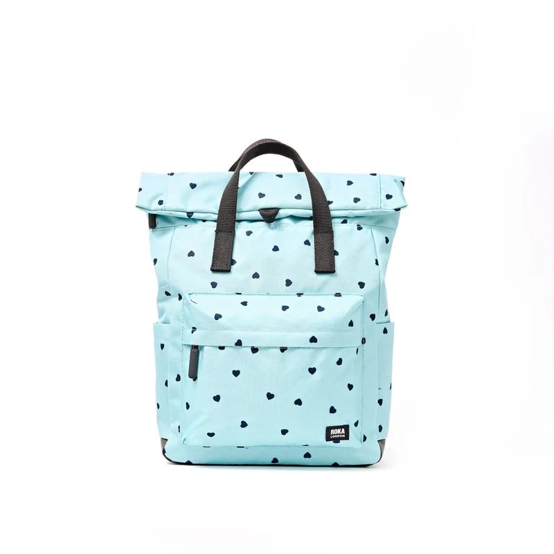 ROKA Canfield Mittelgroße Tasche aus recyceltem Canvas mit Herzmuster