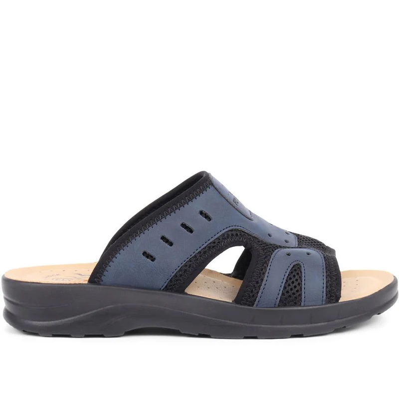 Fly Flot Slip On Mule Sandals - FLY37013 / 323 213 - Navy