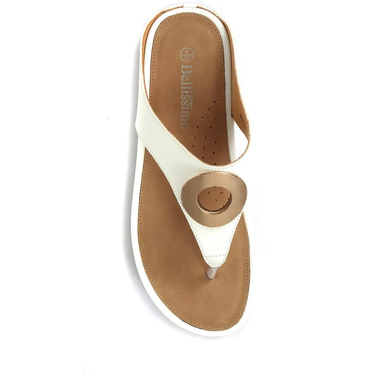 Metallic Toe Post Sandals - BELBAIZH29037 / 315 770 - White