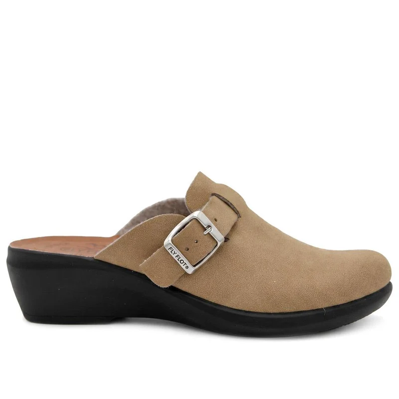 Fly Flot Buckle Detail Mules - FLY44004 / 329 601 - Taupe
