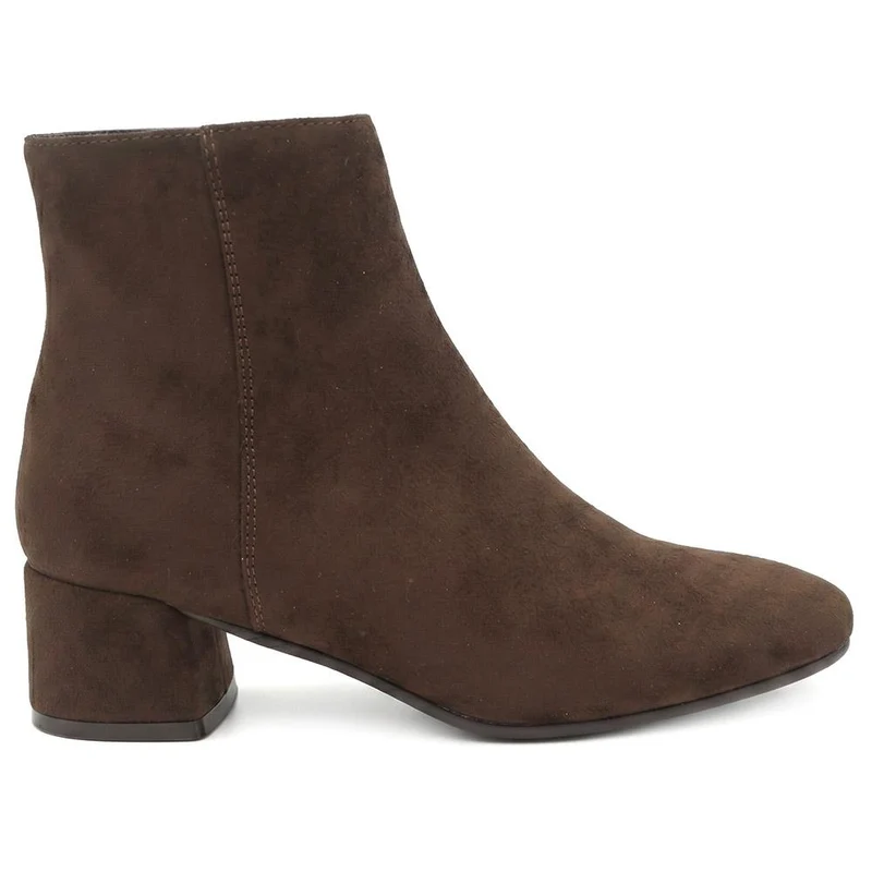 Smart Block Heel Ankle Boots With Warm Lining - WBINS44008 / 329 643 - Chocolate