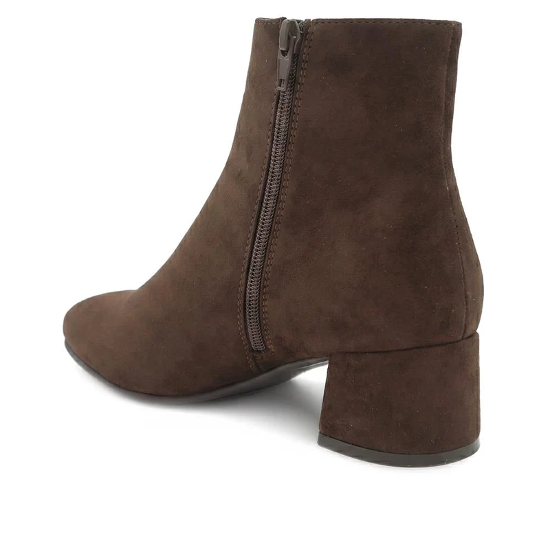 Smart Block Heel Ankle Boots With Warm Lining - WBINS44008 / 329 643 - Chocolate