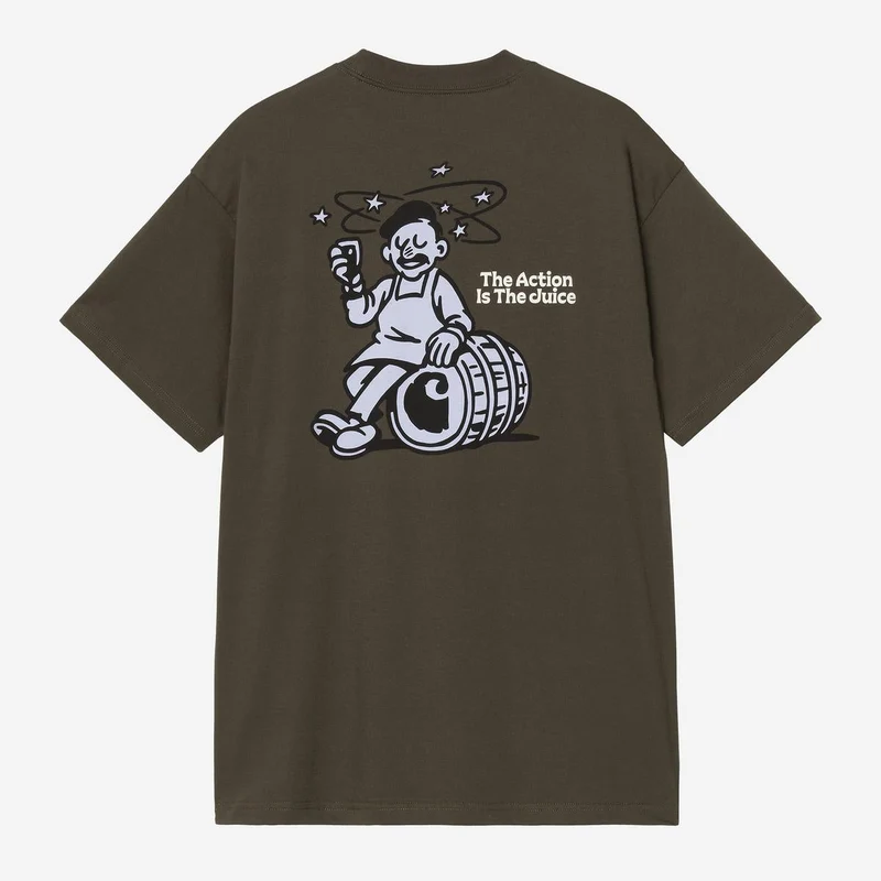 Carhartt WIP Herren-T-Shirt mit Traubenpflücker-Motiv | Cypress