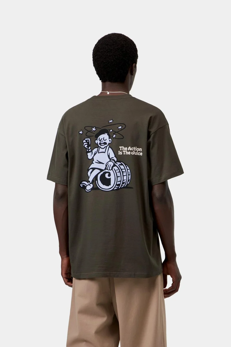 Carhartt WIP Herren-T-Shirt mit Traubenpflücker-Motiv | Cypress