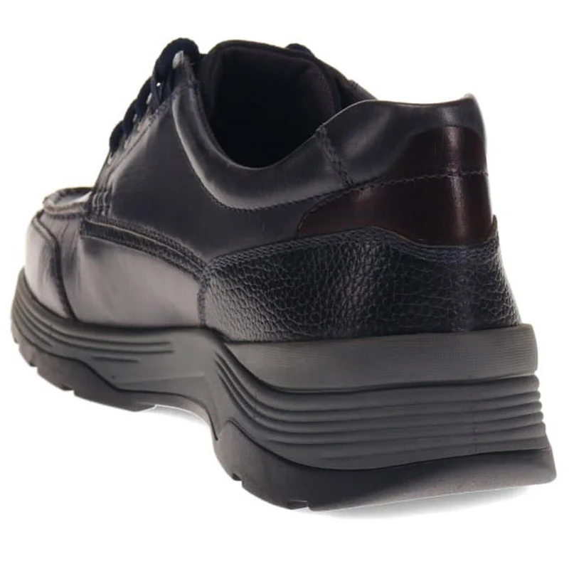 Casual Leather Lace-Up Shoes - ALEKSO / 325 811 - Navy