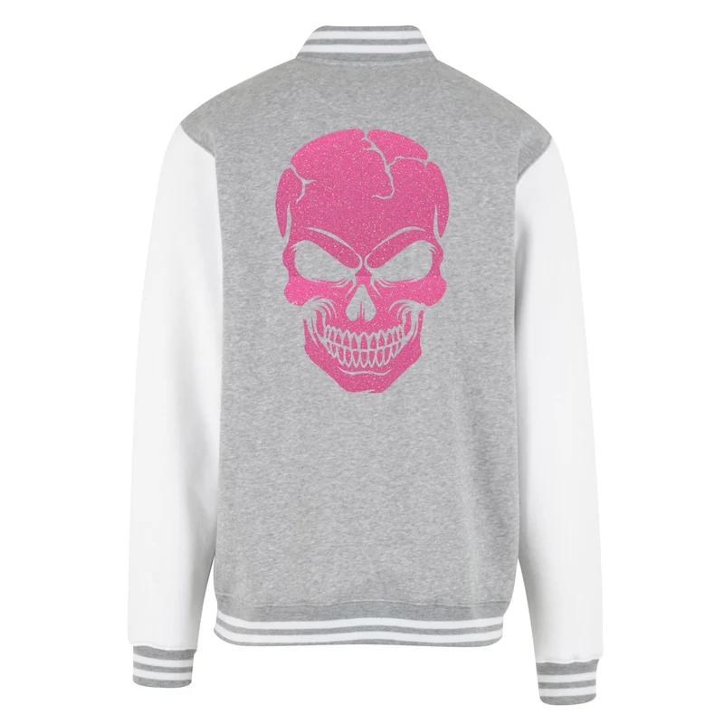 Collage Jacke - Skull Head - Neon Rosa Glitter