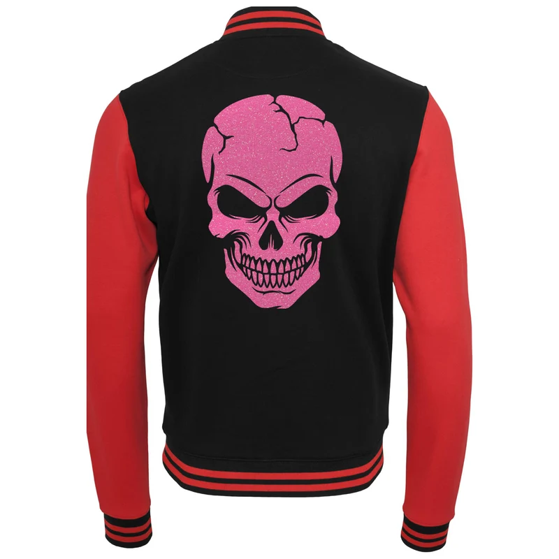 Collage Jacke - Skull Head - Neon Rosa Glitter