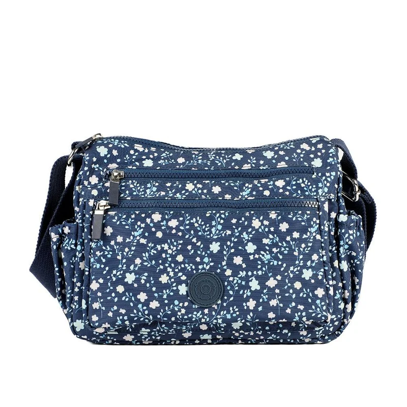 Zip Close Messenger Bag - SMIT43001 / 329 231 - Navy Floral