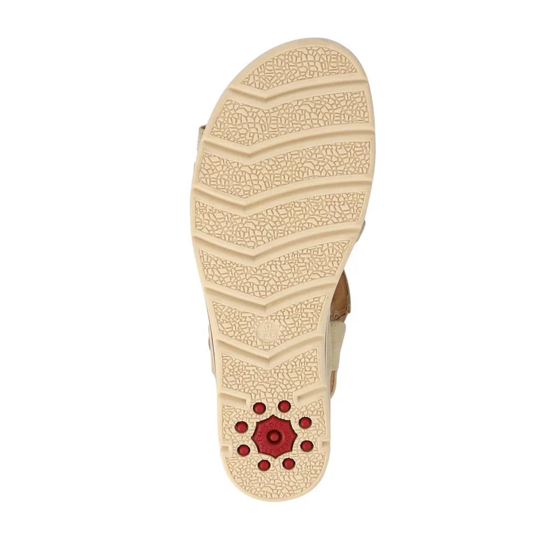 Wide-Fit Strappy Buckle-Up Sandals - RELIF41031 / 326 874 - Beige