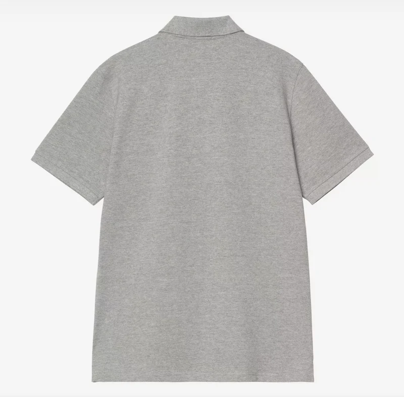 Carhartt WIP Herren-Poloshirt Chase Piqué Kurzarm | Grau meliert