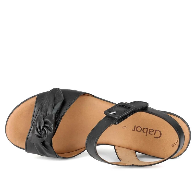 Gabor Buckle Fasten Wedge Heel Sandals - GABC43526 / 330 708 - Black