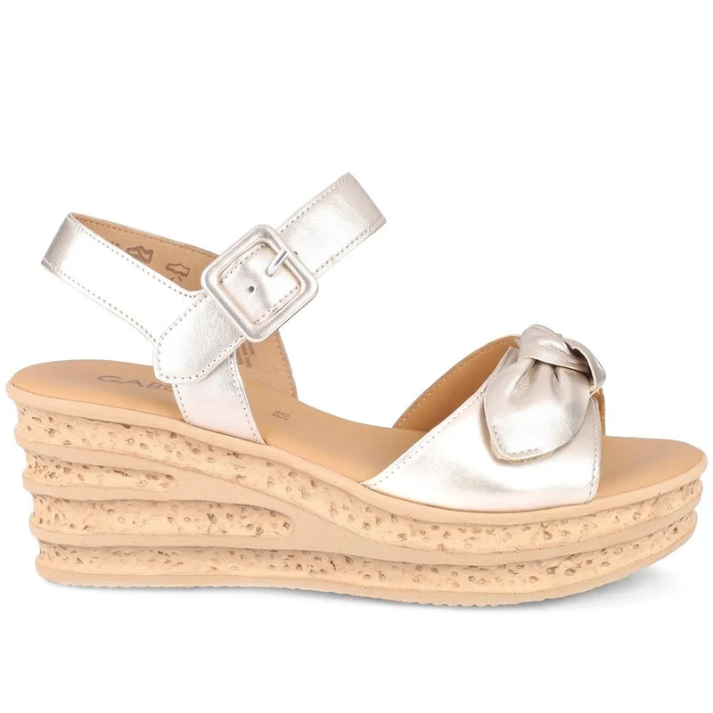 Gabor Buckle Fasten Wedge Heel Sandals - GABC43526 / 330 708 - Gold