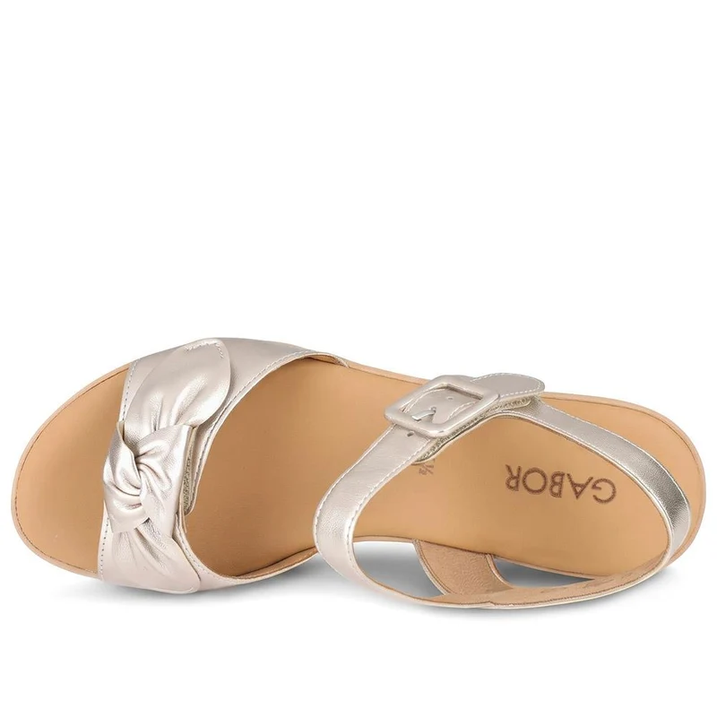 Gabor Buckle Fasten Wedge Heel Sandals - GABC43526 / 330 708 - Gold