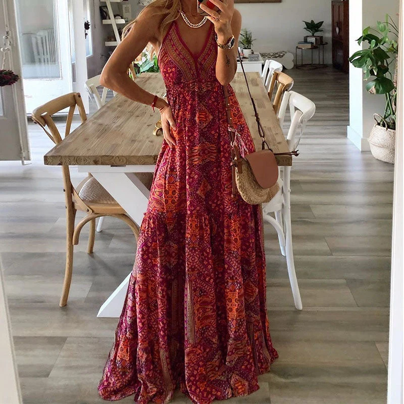 Taniaa – Maxikleid Mit V-Ausschnitt