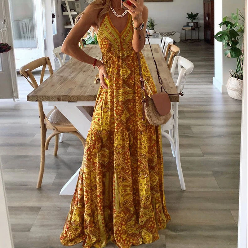 Taniaa – Maxikleid Mit V-Ausschnitt