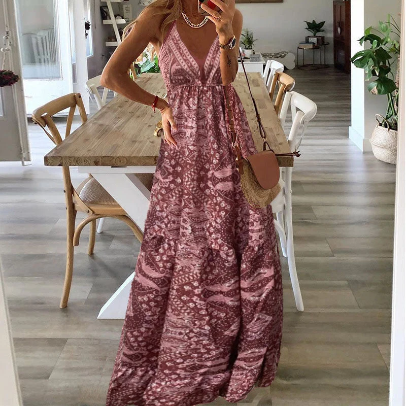 Taniaa – Maxikleid Mit V-Ausschnitt