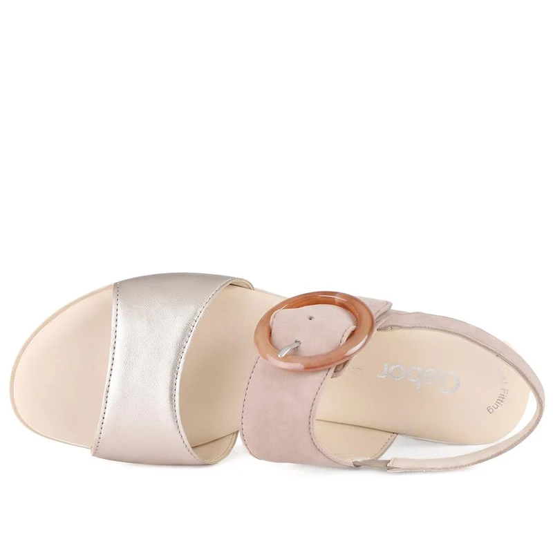 Gabor Wedge Heel Buckled Sandals - GABC43525 / 330 707 - Gold