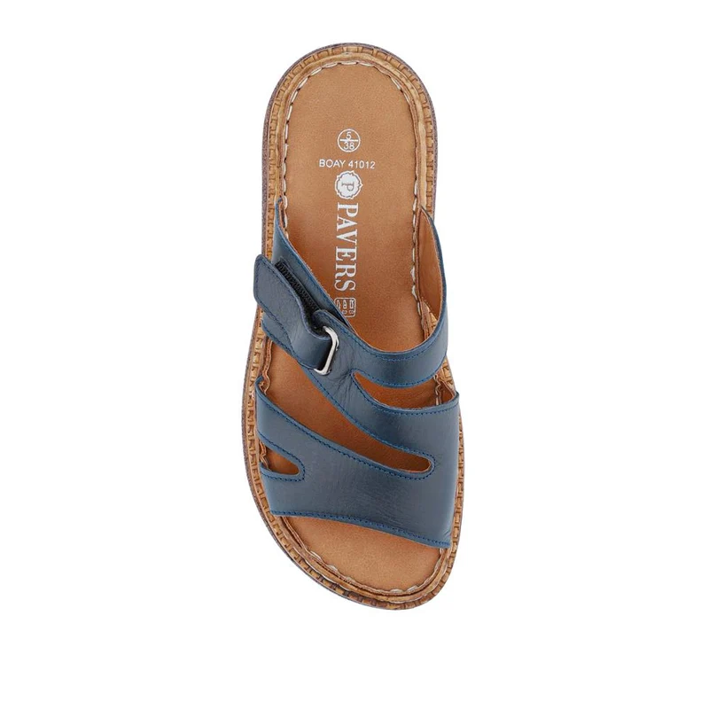 Adjustable Leather Mules - BOAY41012 / 327 606 - Navy