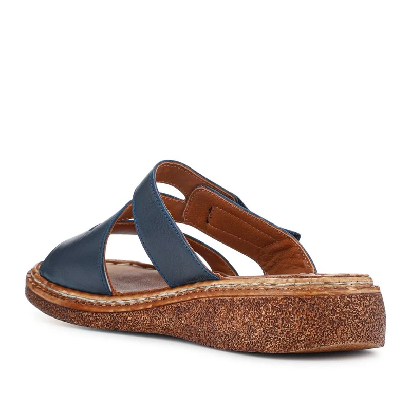 Adjustable Leather Mules - BOAY41012 / 327 606 - Navy