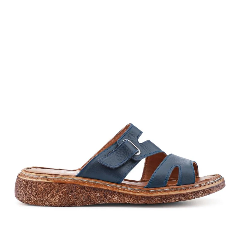 Adjustable Leather Mules - BOAY41012 / 327 606 - Navy