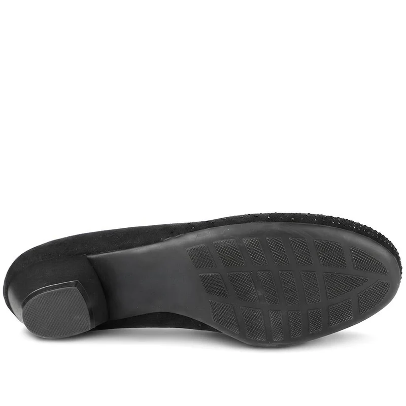 Bellissimo Wide Fit Court Shoes - BELPLAN44005 / 329 715 - Black Sparkle