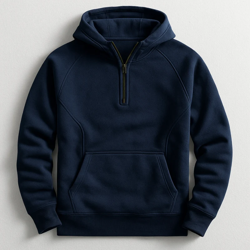 Kennet – Langarm-sweatshirt MIT Kapuze Und Viertelreißverschluss
