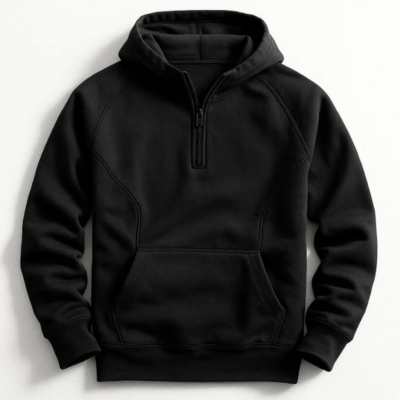Kennet – Langarm-sweatshirt MIT Kapuze Und Viertelreißverschluss