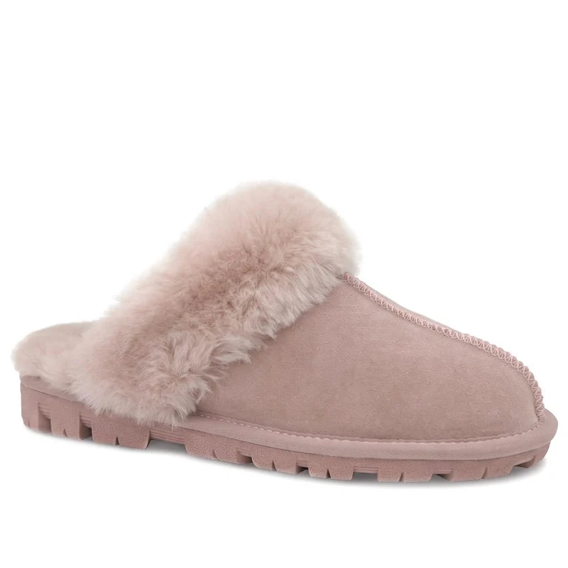 Luxury Leather Mule Slippers W/ Warm Linings - DUO44013 / 329 822