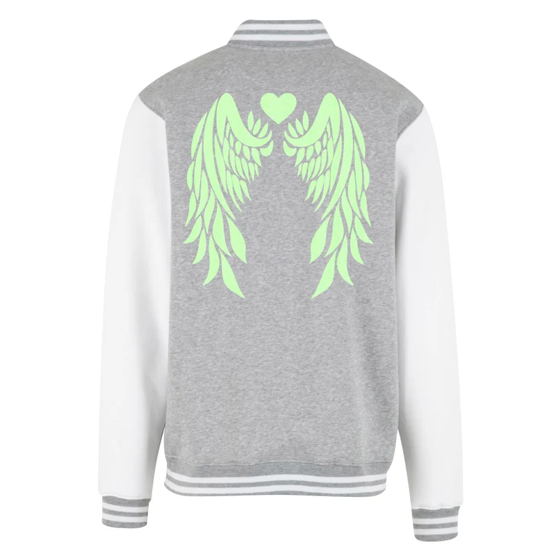 Collage Jacke - Angel Wings - Neon Grün Glitter