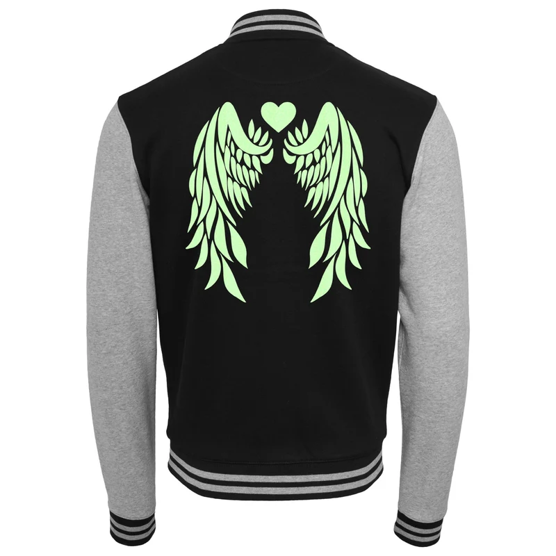Collage Jacke - Angel Wings - Neon Grün Glitter