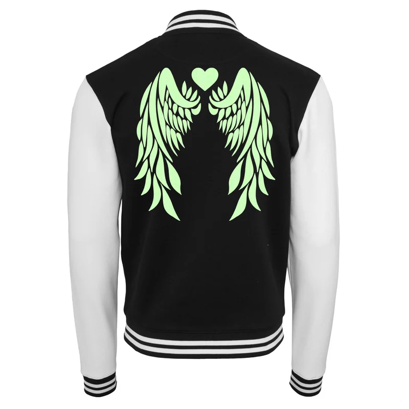 Collage Jacke - Angel Wings - Neon Grün Glitter