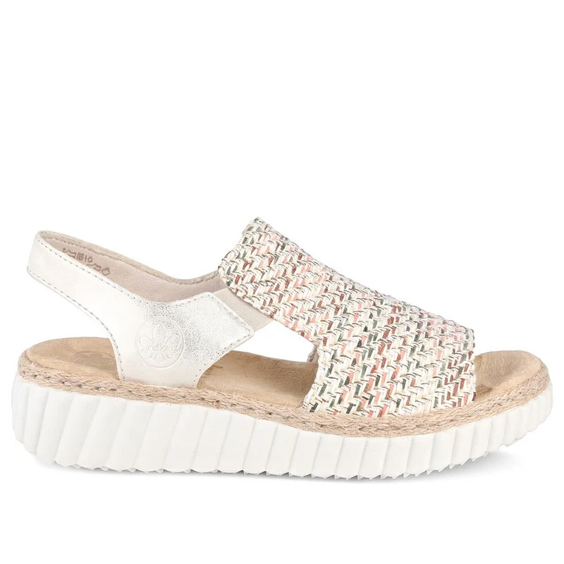 Rieker Extra Wide Antistress Slip On Sandals - RKR43082 / 330 733 - Beige Multi